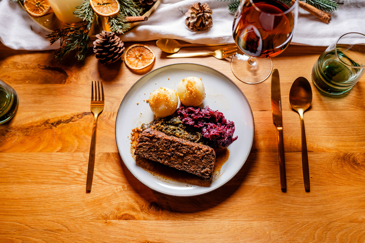 Weihnachtlicher Maronen-Nussbraten vegan